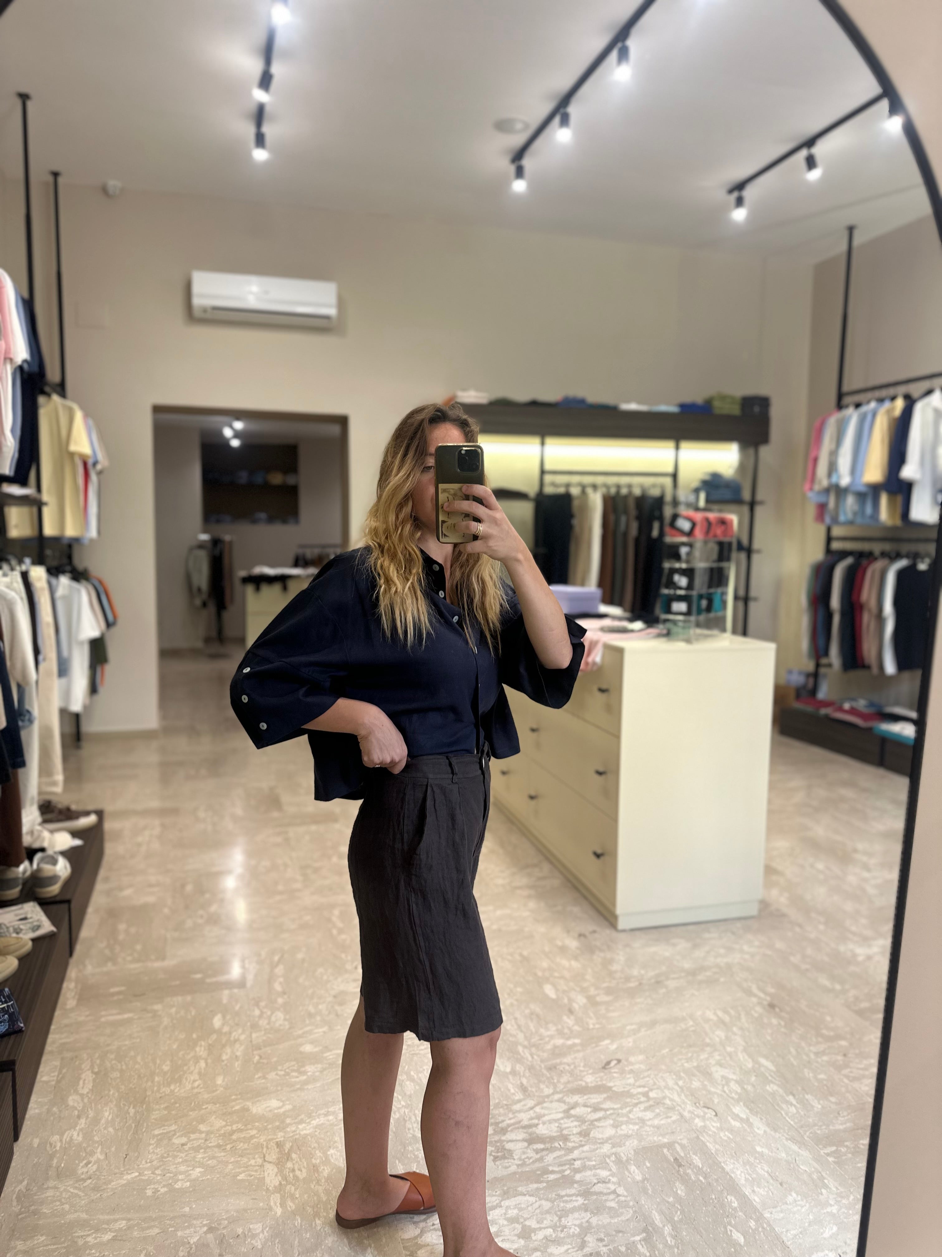 SAIPH SHORTS IN LINO MORO - COD.95268