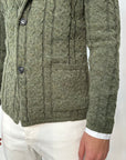 Outfit Cardigan Giacca in misto lana con trama treccia - Army