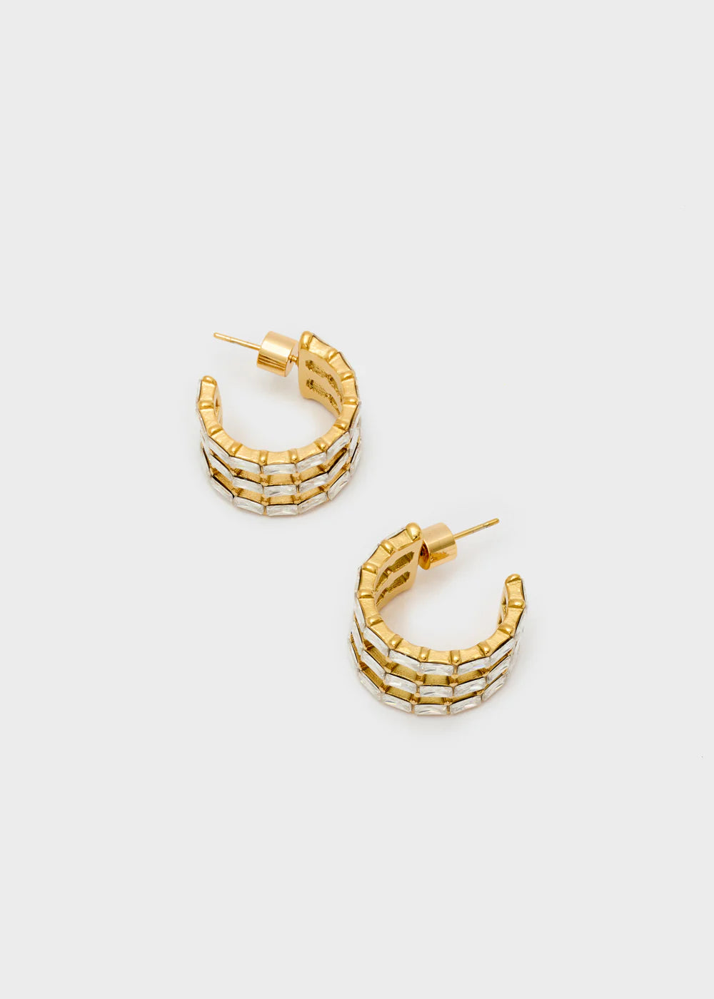 ORECCHINI 3 CERCHI CON PIETRE ACC.INO. ORO - NALI' - Marcello Fontana Shop