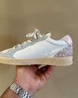 AMA Brand Sneaker Sun 4566 — Bianco Rosa Glitter | Made in Italy