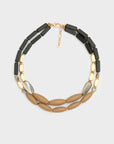 COLLANA DUE FILI IN LEGNO BEIGE/NERO - NALI'