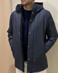 HESKIMO long parka Rubber vera piuma - blu