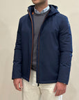 SUNS Giubbotto Uomo Flaminio Micro con cappuccio - DARK BLUE