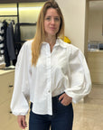 SAIPH CAMICIA MANICA A SBUFFO IN COTONE BIANCO