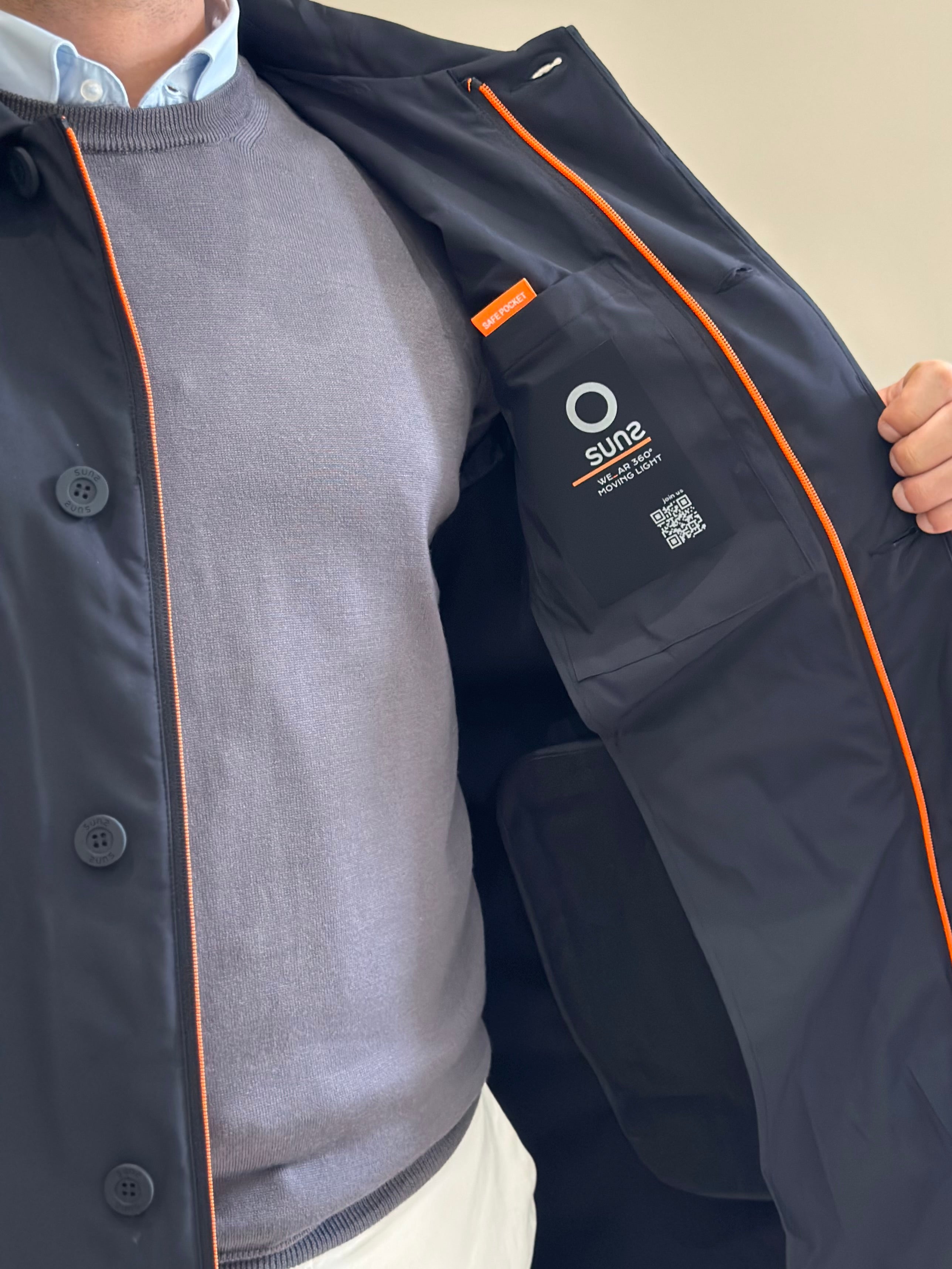 SUNS Trench Uomo Sala Micro - BLACK