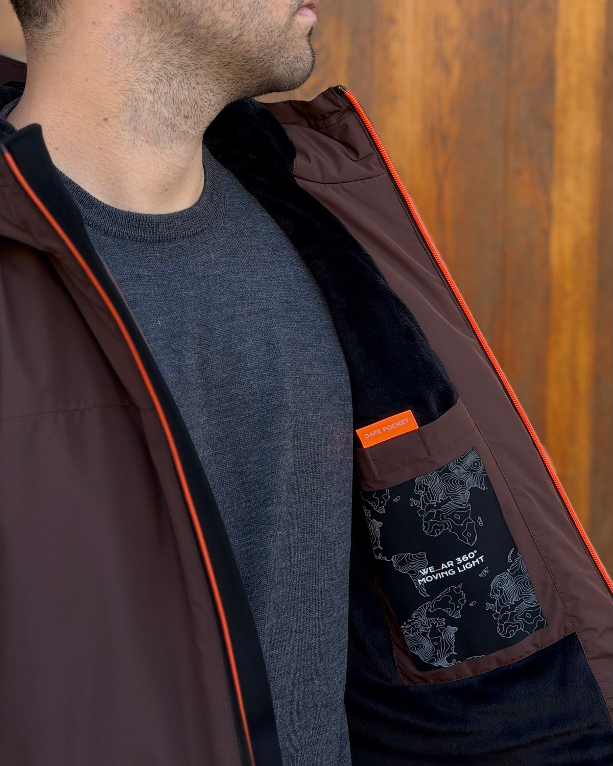 Giubbotto AURELIO Long Velour - Brown - SUNS
