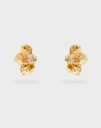 Orecchini Half flowers con pietre oro