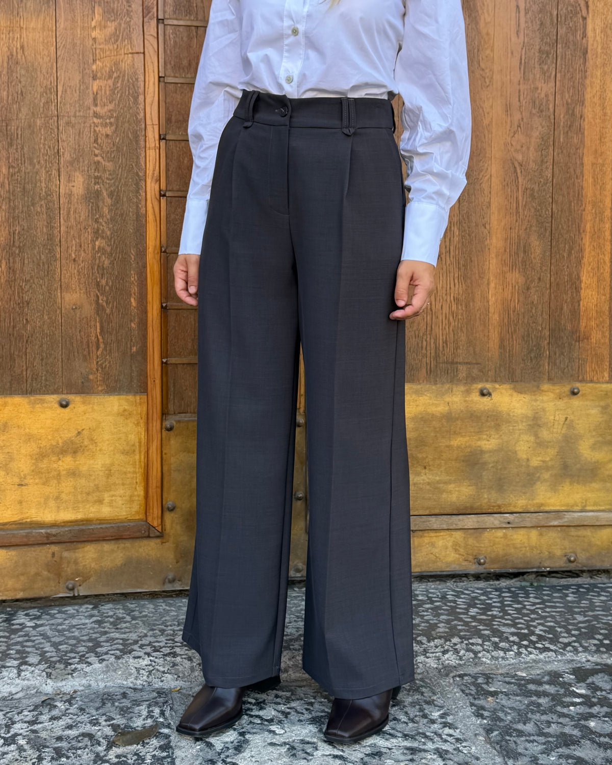 PANTALONE CON PINCES GRIGIO - COD. 95666 - SAIPH