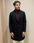 CAPPOTTO IN MISTO LANA E CASHMERE NERO - OUTFIT ITALY