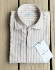 MANUEL RITZ CAMICIA IN LINO RIGA BEIGE