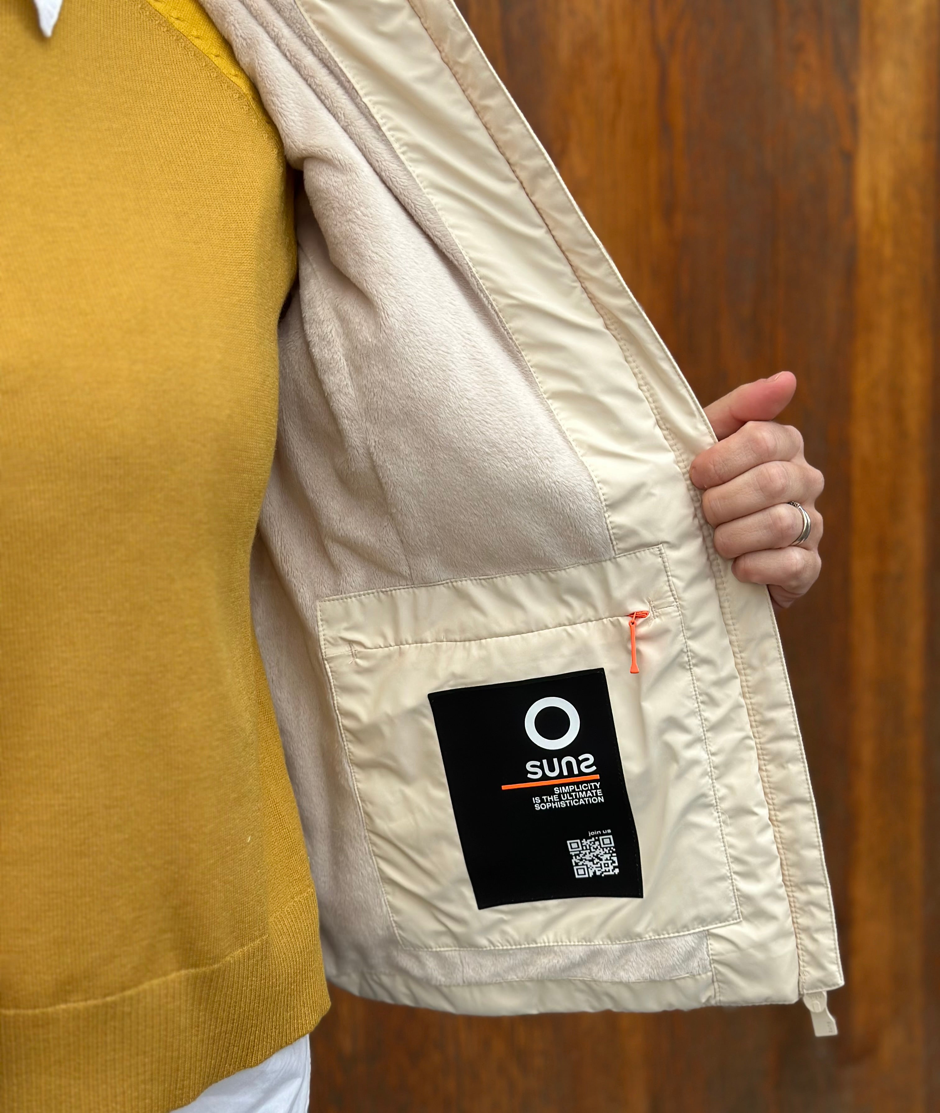 GIUBBOTTO AURELIA VELOUR OFF WHITE - SUNS - Marcello Fontana Shop