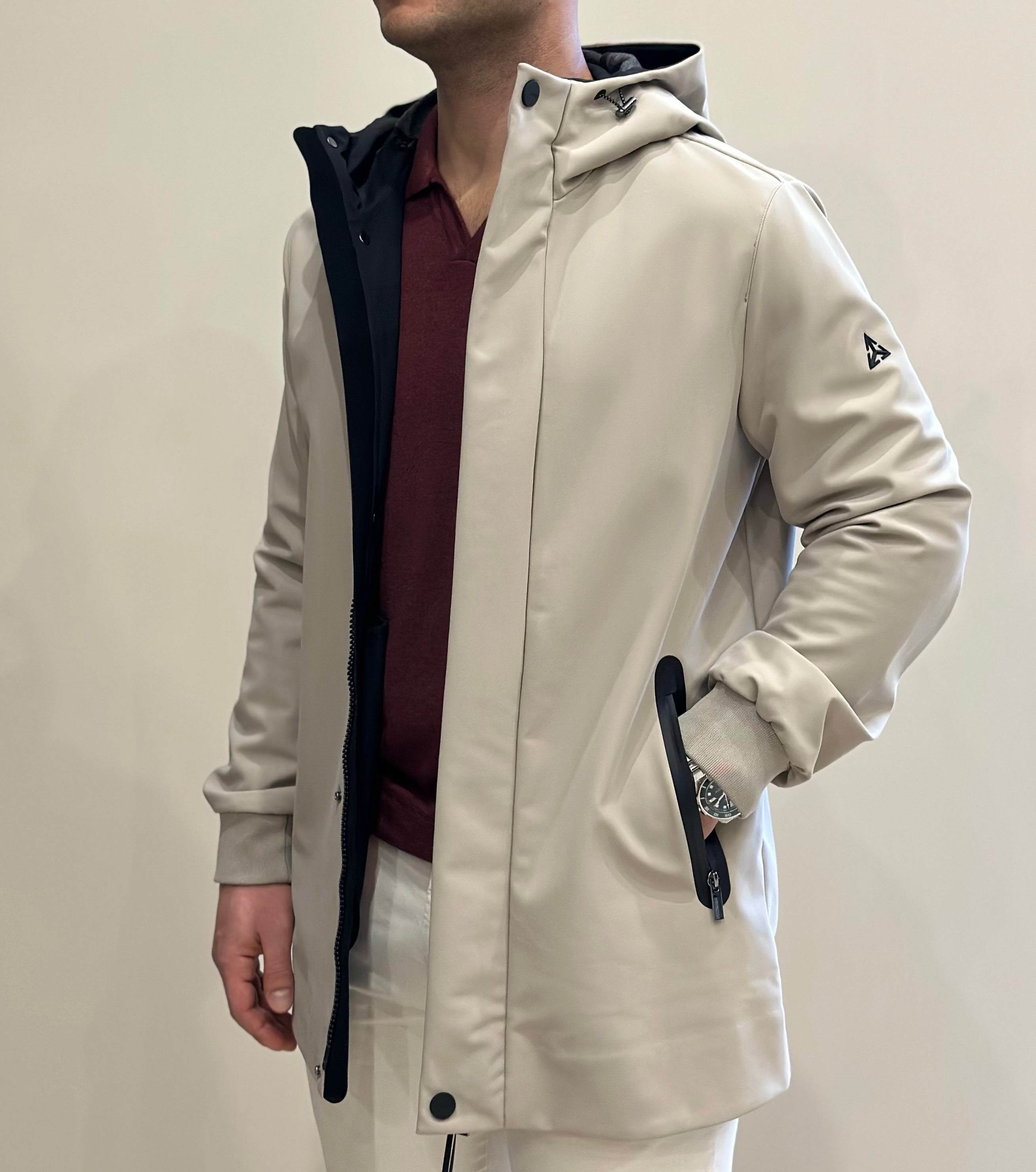 HESKIMO Giubbotto tecnico foderato in lana - Beige - Marcello Fontana Shop