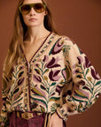 Cardigan jacquard a fantasia floreale cod. WM16K40MNE - Meisie
