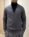 CARDIGAN LANA MERINOS PIOMBO - PRIVATI FIRENZE