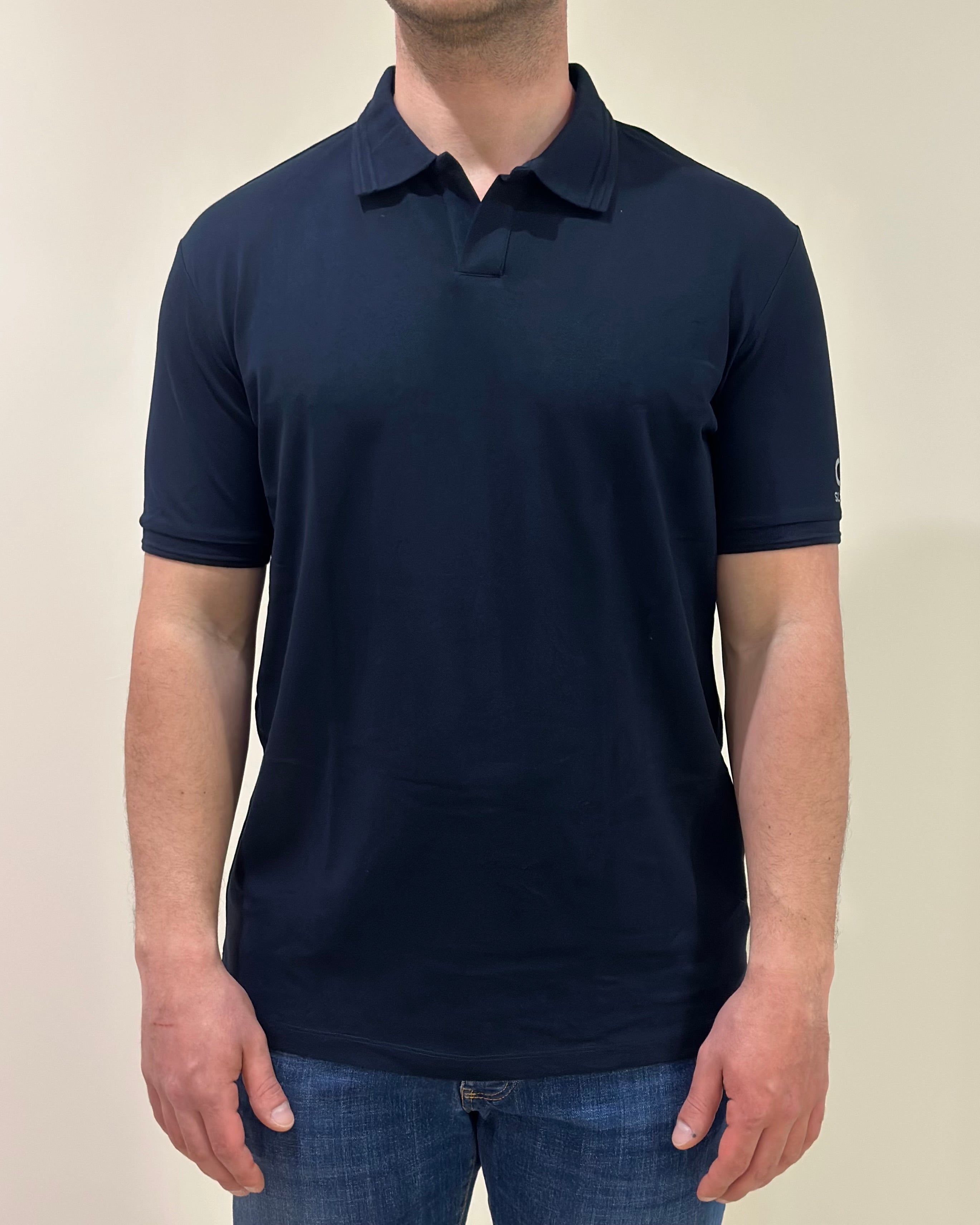 SUNS POLO FEDERICO LABEL IN PIQUET DARK BLUE