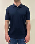 SUNS POLO FEDERICO LABEL IN PIQUET DARK BLUE