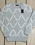 Outfit Maglione girocollo rombi  - Mid Grey - Marcello Fontana Shop