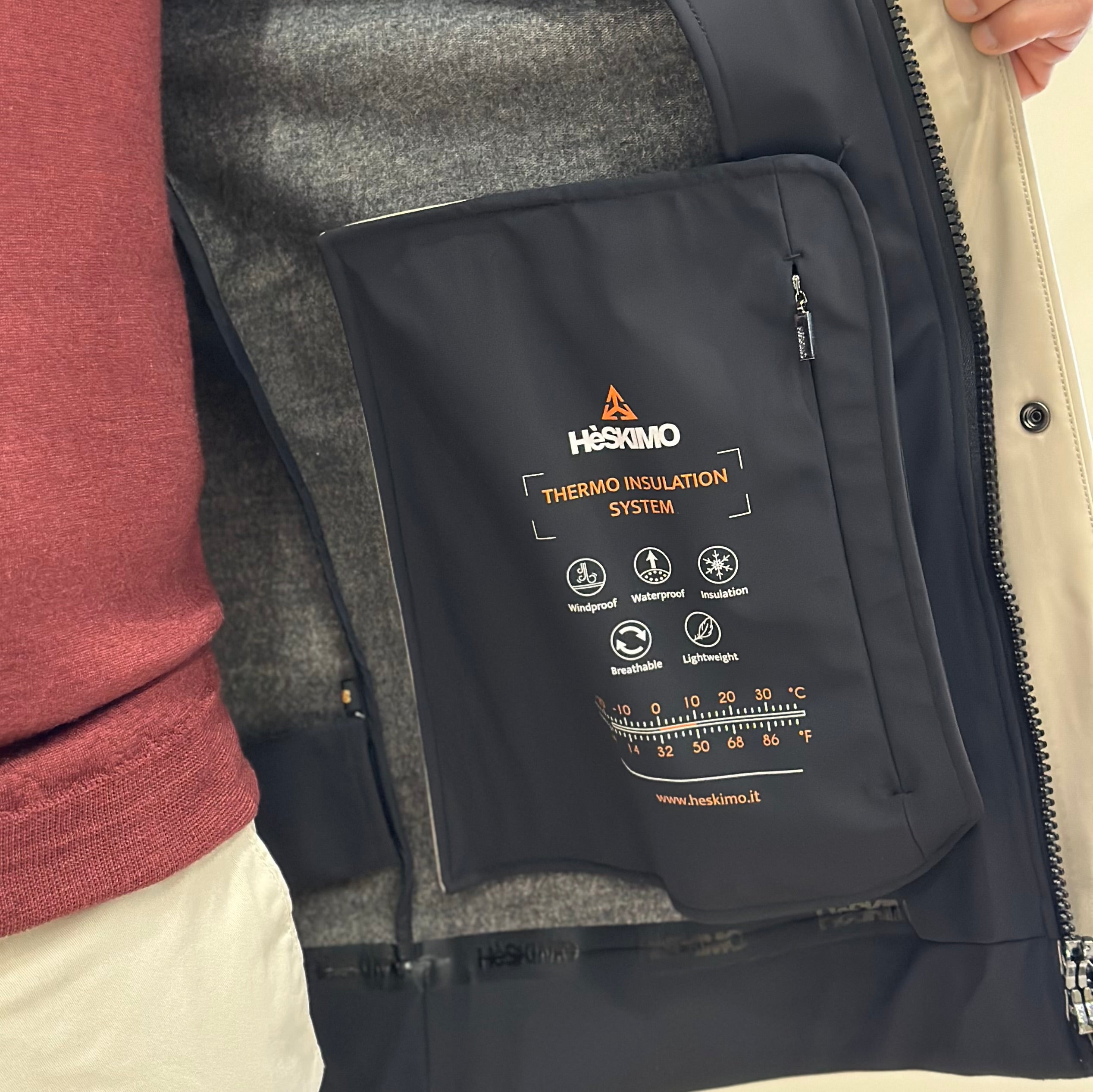 HESKIMO Giubbotto tecnico foderato in lana - Beige - Marcello Fontana Shop