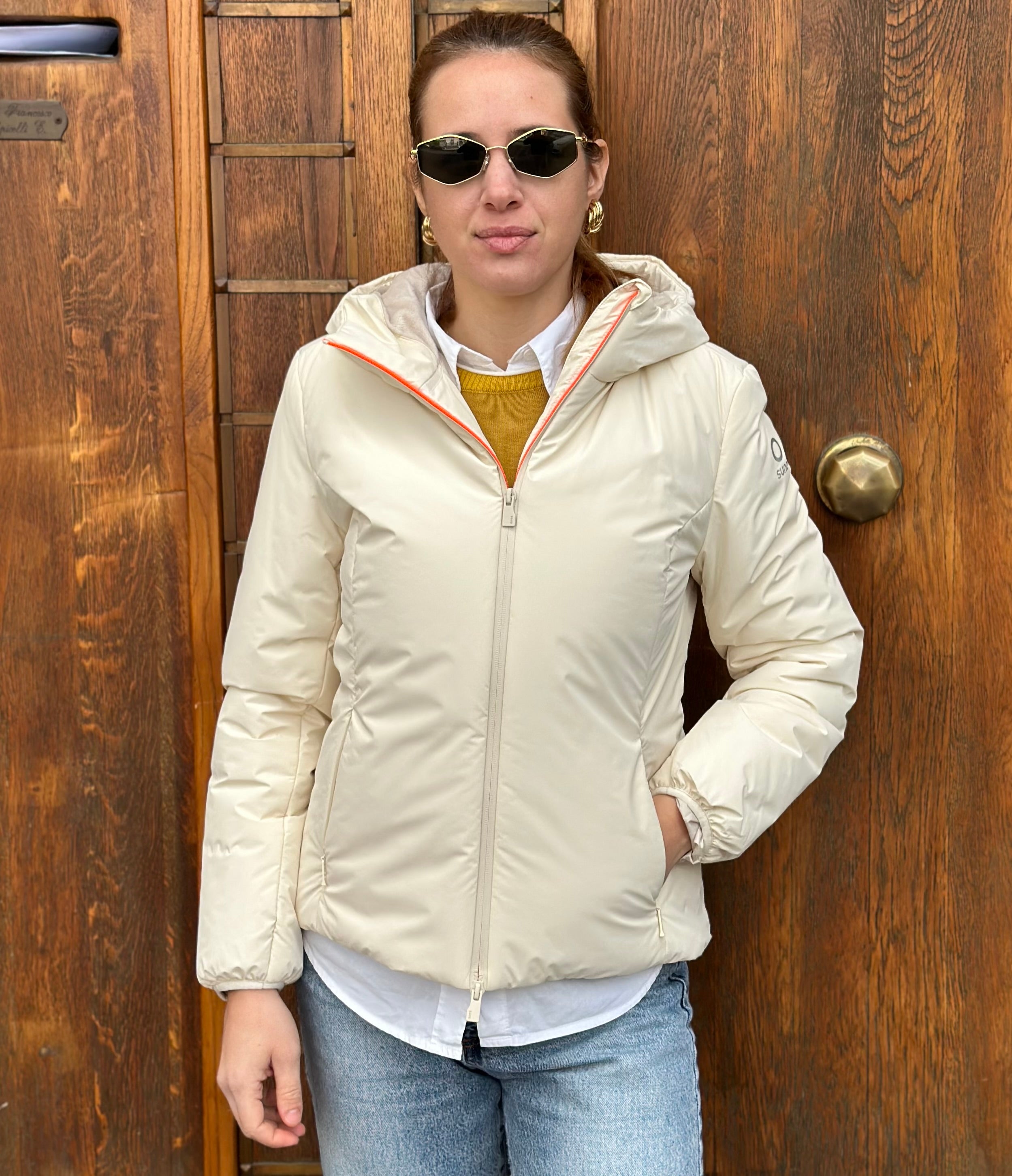 GIUBBOTTO AURELIA VELOUR OFF WHITE - SUNS - Marcello Fontana Shop