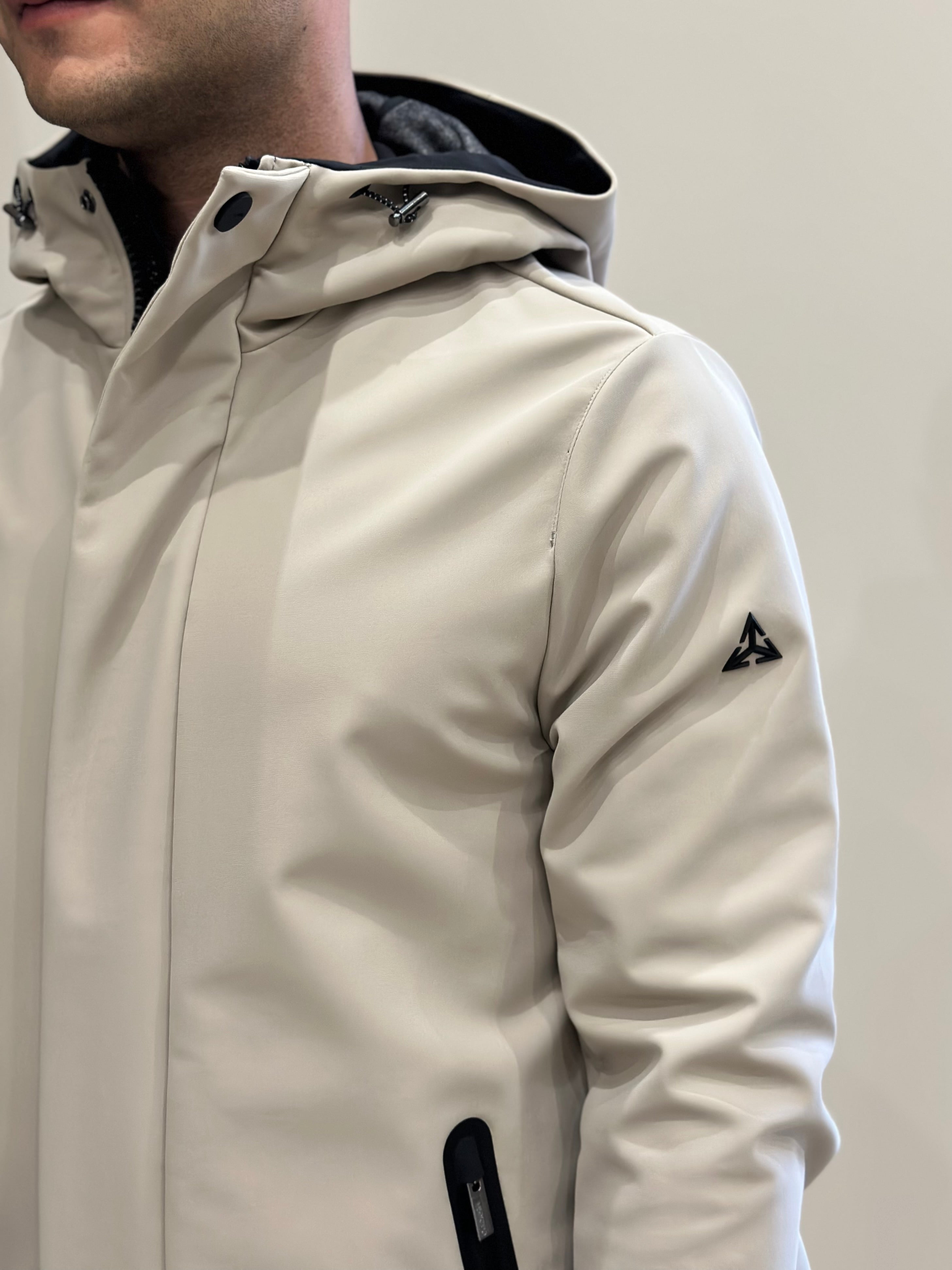 HESKIMO Giubbotto tecnico foderato in lana - Beige - Marcello Fontana Shop