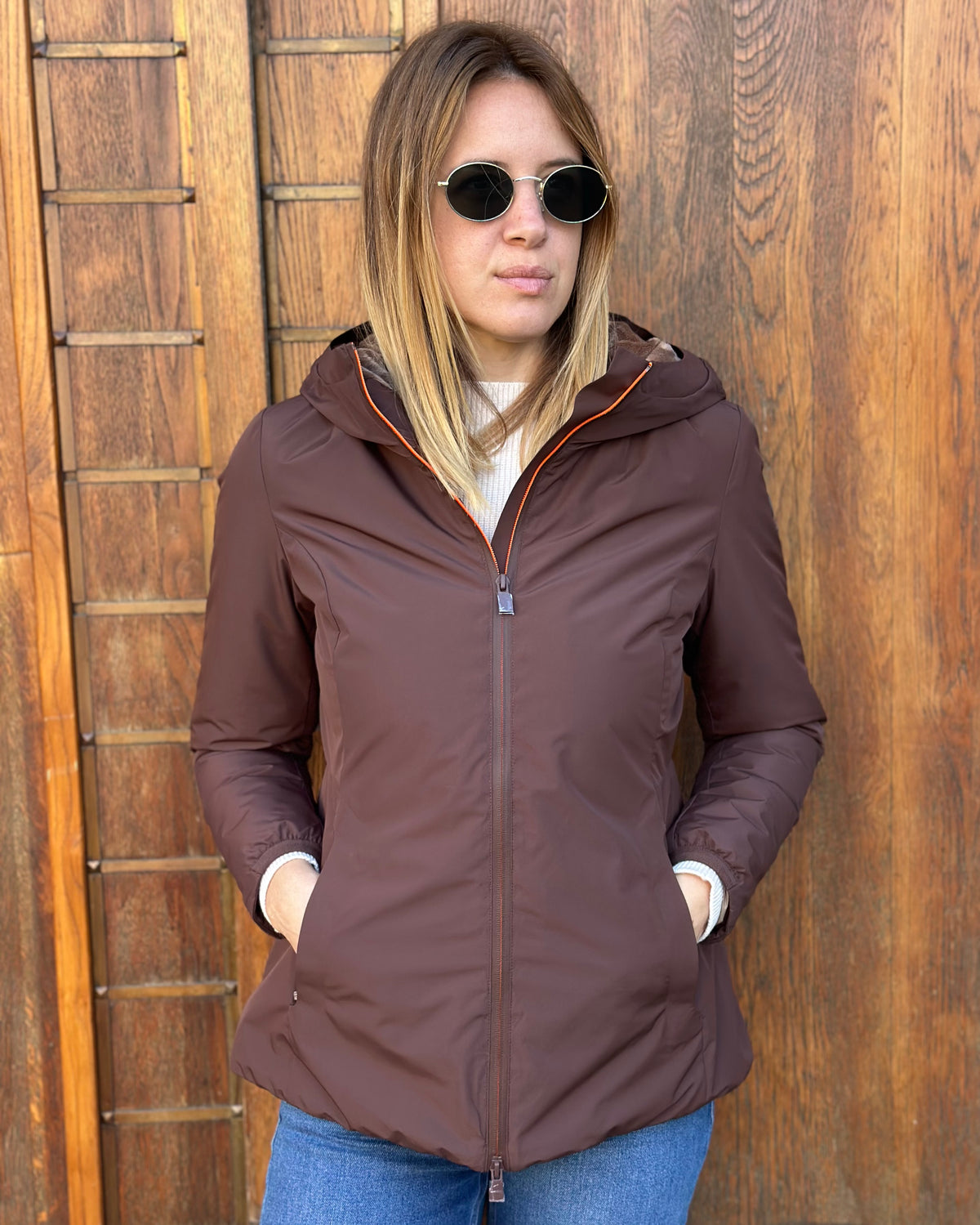 Giubbotto AURELIA Velour - Brown - SUNS