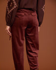 Pantaloni in velluto a coste plissettati cod. WM99P11MNE - Bordeaux - Meisie