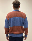 FW25 GALLIA CARDIGAN HOLDEN - BLU MELANGE / RUGGINE