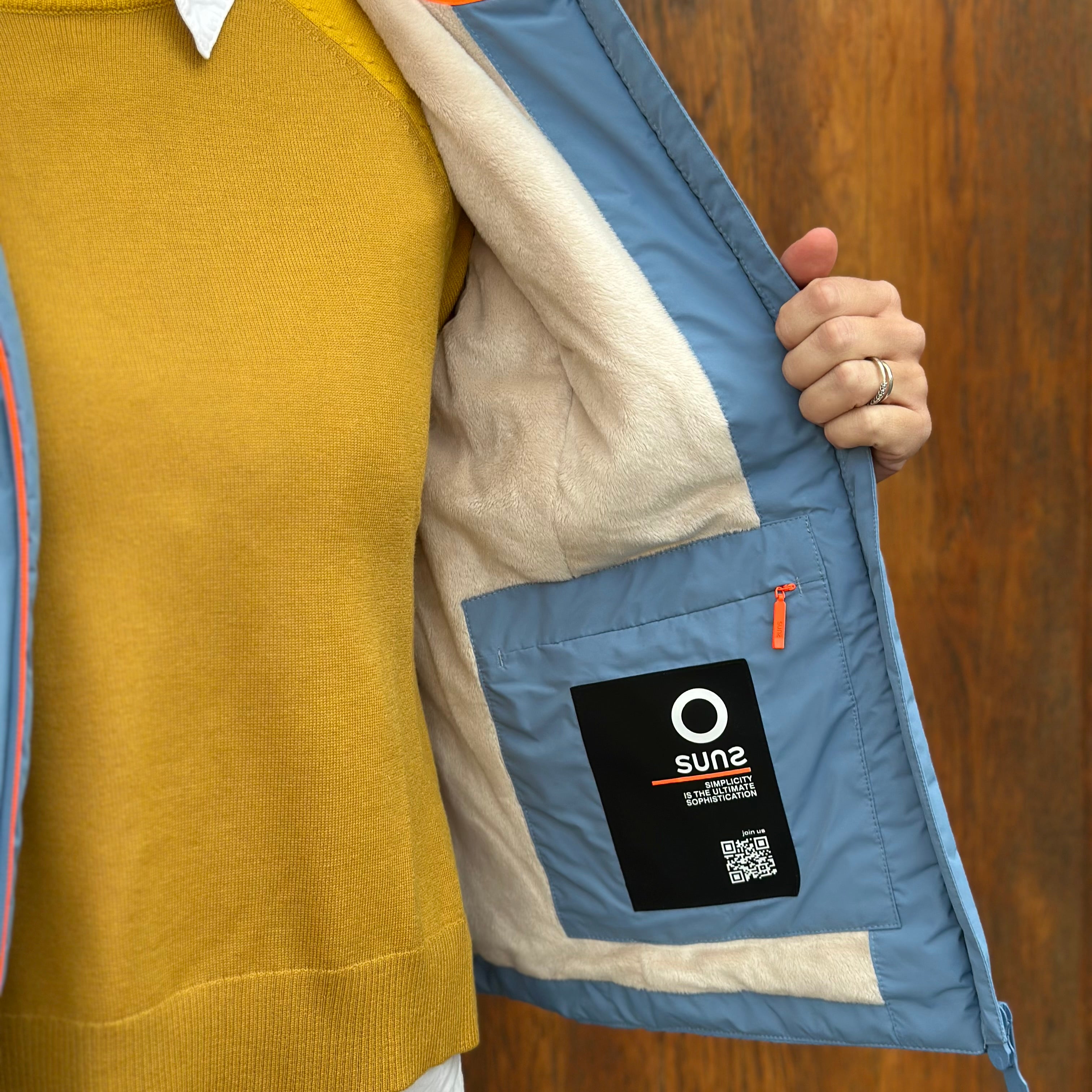 GIUBBOTTO AURELIA VELOUR DARK SKY - SUNS - Marcello Fontana Shop