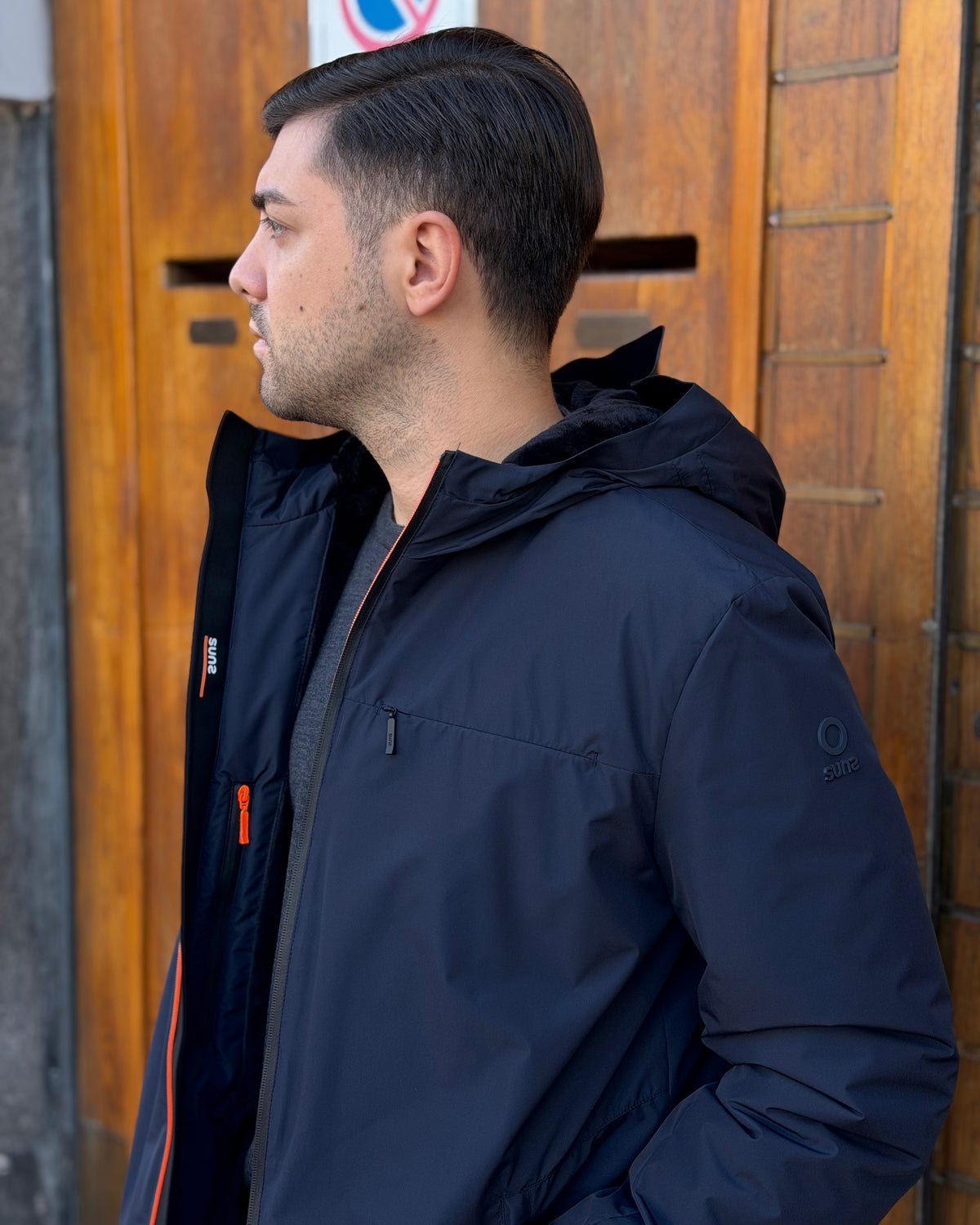 Giubbotto AURELIO Long Velour - Dark blue - SUNS
