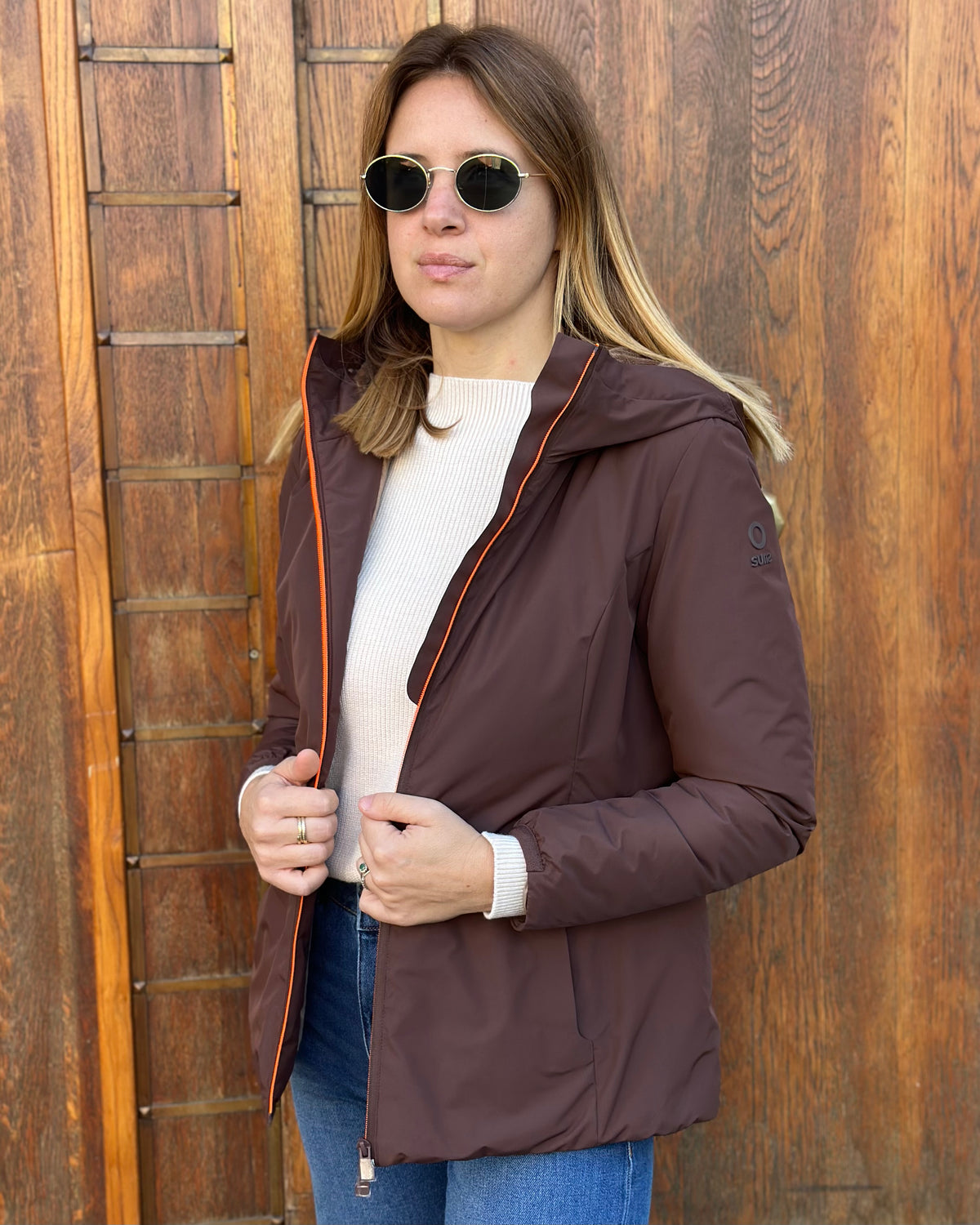 Giubbotto AURELIA Velour - Brown - SUNS