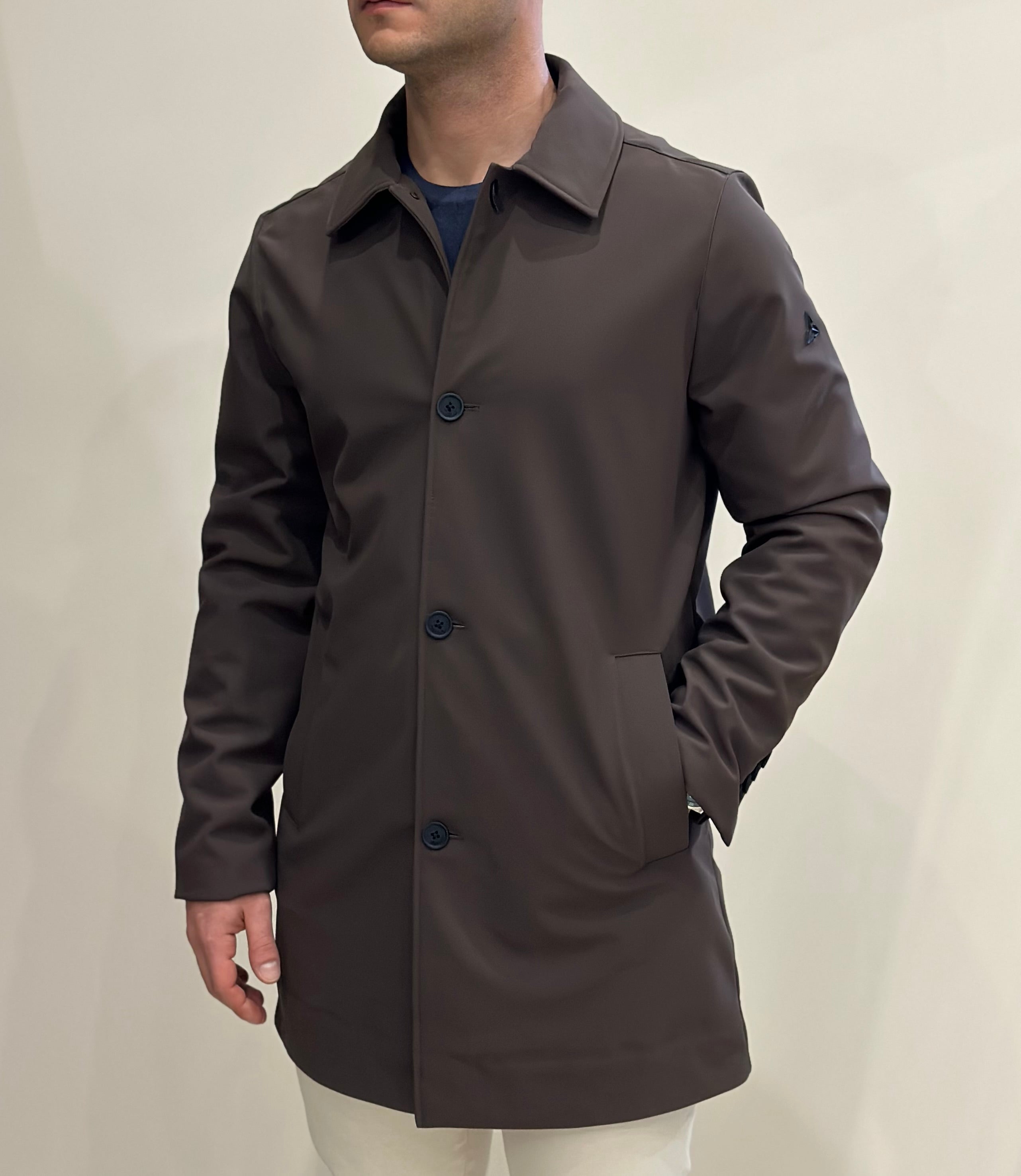 HESKIMO Trench tecnico foderato in lana - moro - Marcello Fontana Shop