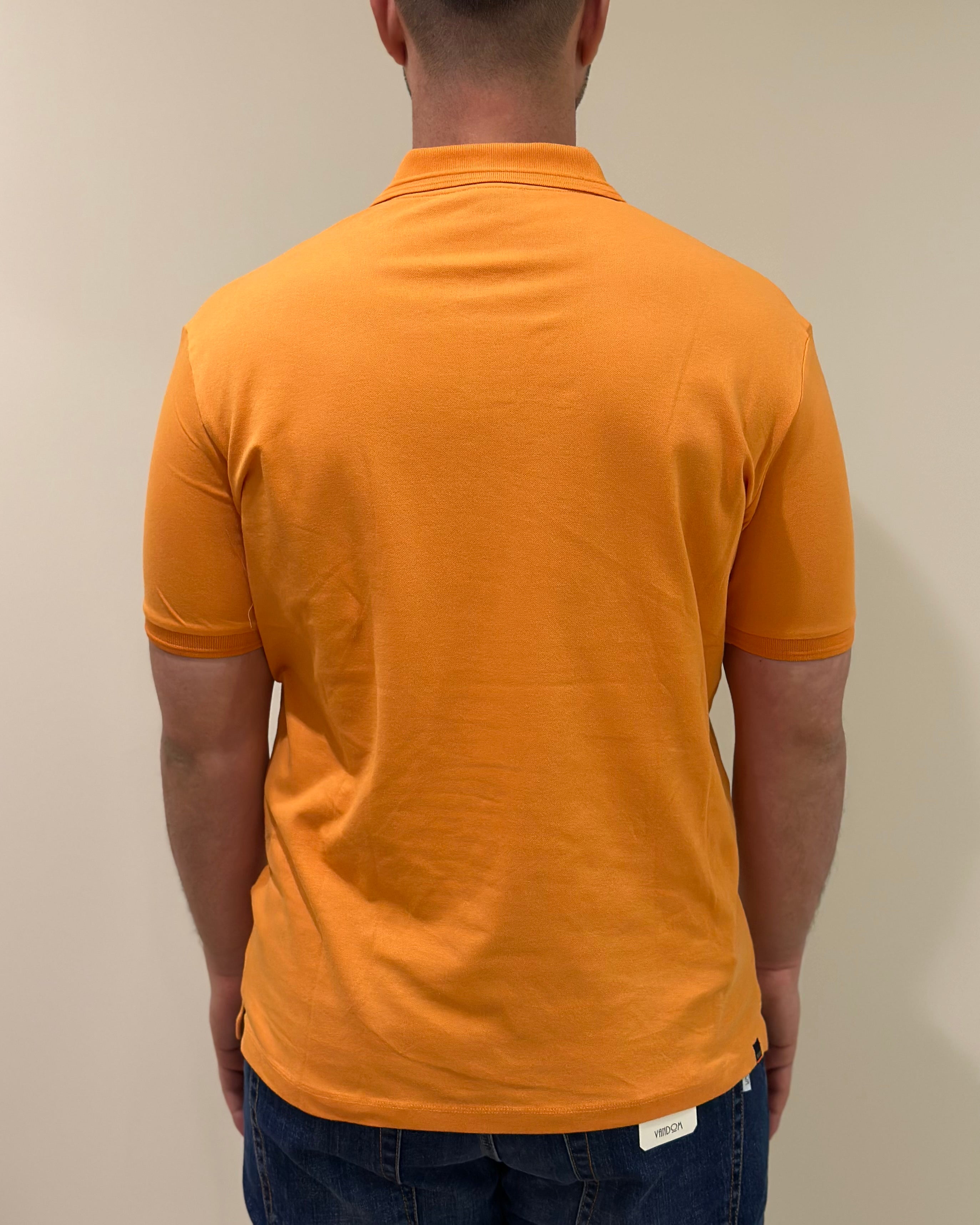 SUNS POLO FEDERICO LABEL IN PIQUET ORANGE