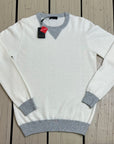 Outfit Girocollo taglio Felpa in misto Cashmere - Bianco - Marcello Fontana Shop