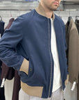 OUTFIT BOMBER IN PANNO - BLU - Marcello Fontana Shop