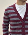FW25 GALLIA CARDIGAN SHON - BORDO / GRIGIO MELANGE