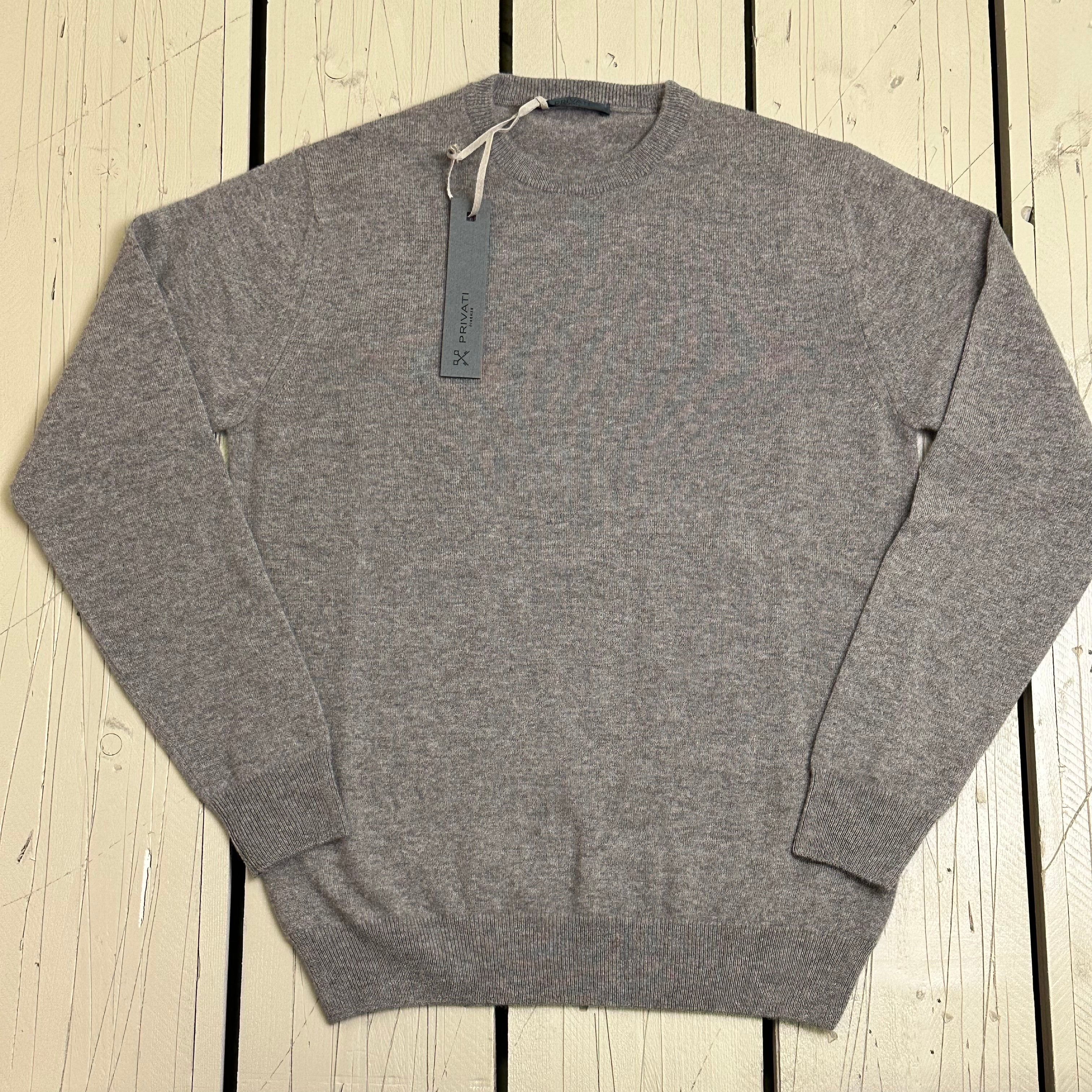 Privati Firenze Girocollo basic in Cashmere  - Tortora - Marcello Fontana Shop