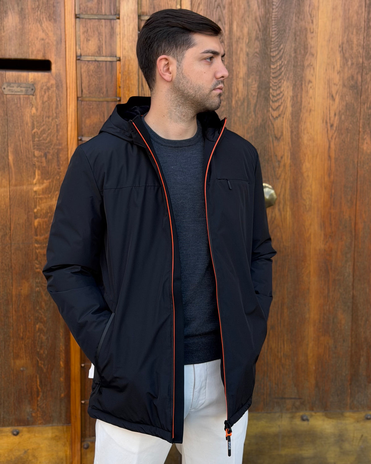 Giubbotto AURELIO Long Velour - Black - SUNS