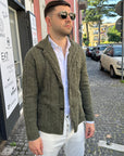 Outfit Cardigan Giacca in misto lana con trama treccia - Army