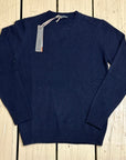 Privati Firenze Girocollo in Cashmere rasato - Navy - Marcello Fontana Shop