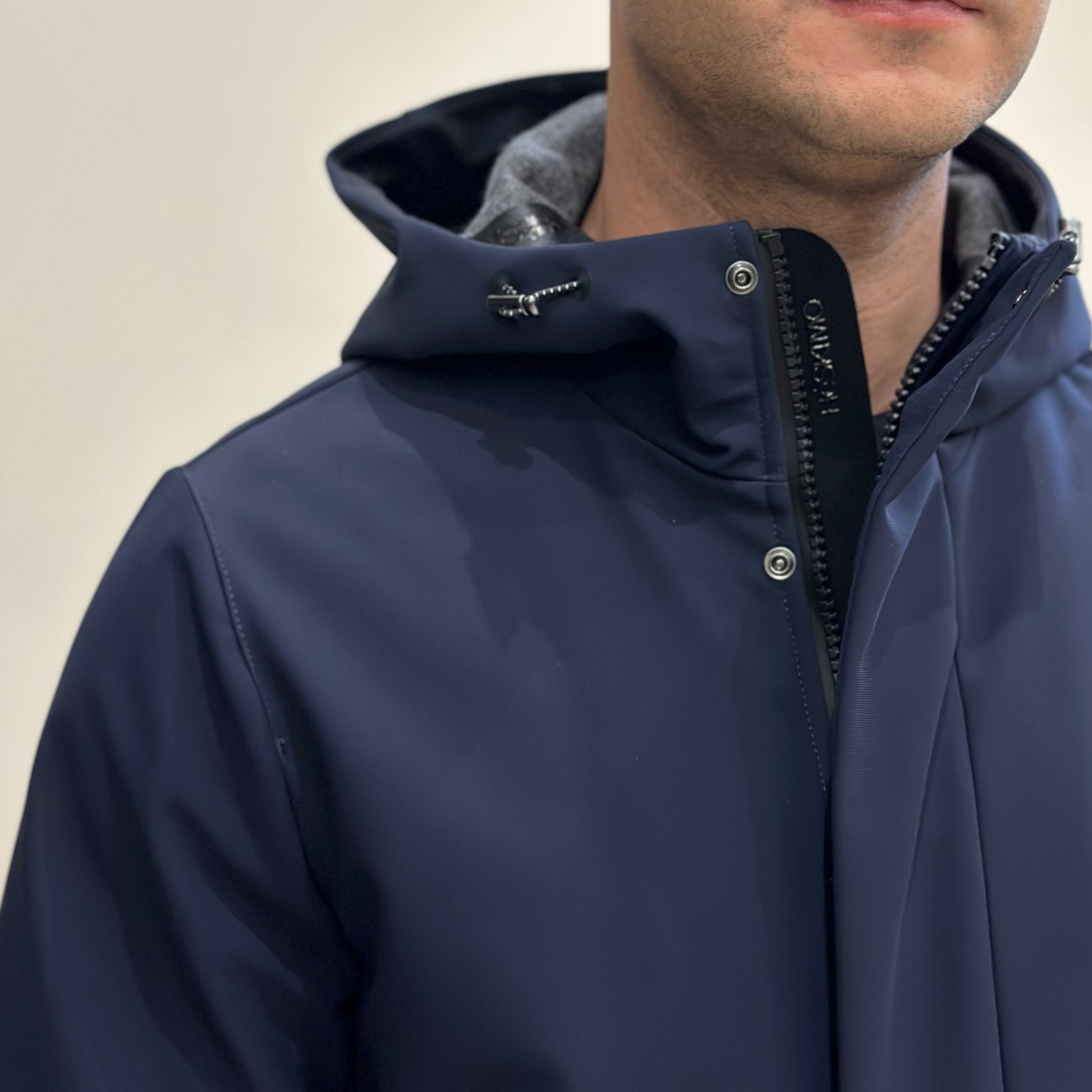 HESKIMO Giubbotto tecnico foderato in lana - Navy - Marcello Fontana Shop