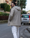 HESKIMO PARKA TECNICO FODERATO IN PILE BEIGE - HE744013