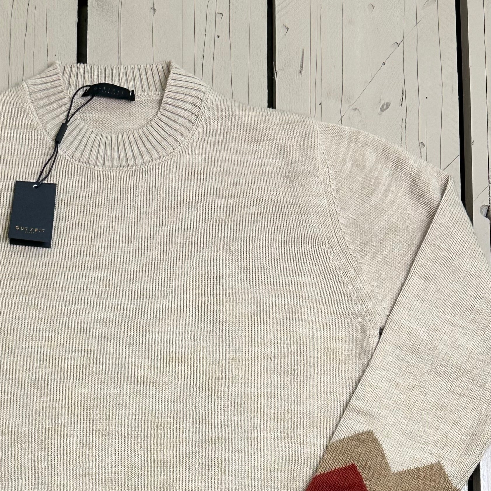 Outfit Maglione girocollo Fantasia  - Beige - Marcello Fontana Shop