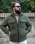 Manuel Ritz bomber jersey accoppiato neoprene verde militare