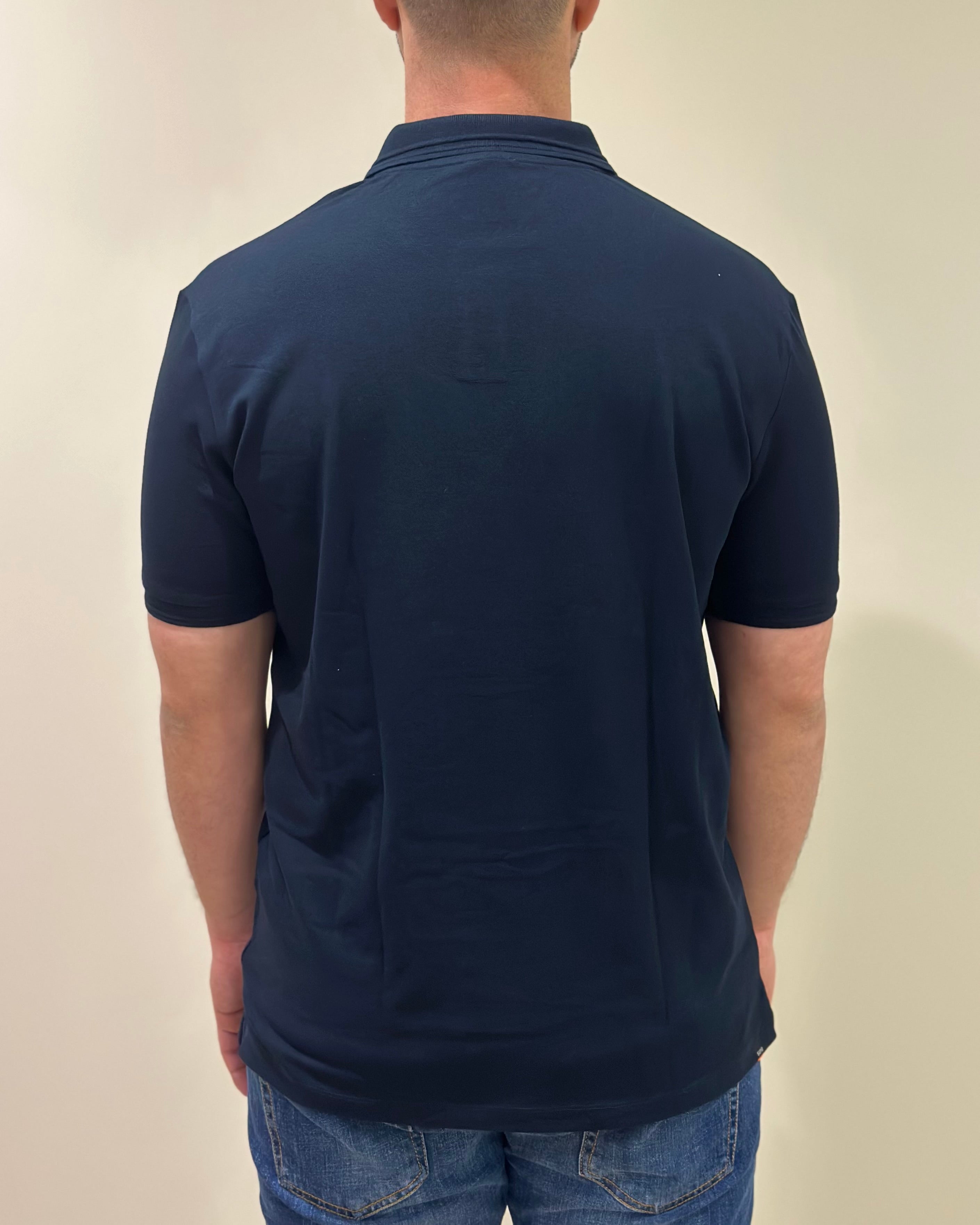 SUNS POLO FEDERICO LABEL IN PIQUET DARK BLUE