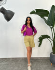 RELISH SHORTS DIOPTASIO IN LINO VITA ALTA SAND