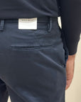 FW25 BRO-SHIP PANTALONE MIAMI CAPRI IN RASO DI COTONE NAVY