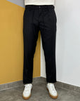 BRO SHIP PANTALONE FRESCO LANA CON COULISSE NERO - Marcello Fontana Shop