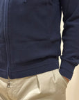 FILO & TELA MAGLIA FELPA FULL ZIP CON CAPPUCCIO NAVY