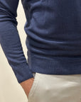 Girocollo in Lana Merino Tinta Acidata Navy - Privati Firenze