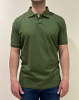 SUNS POLO FEDERICO LABEL IN PIQUET OLIVE